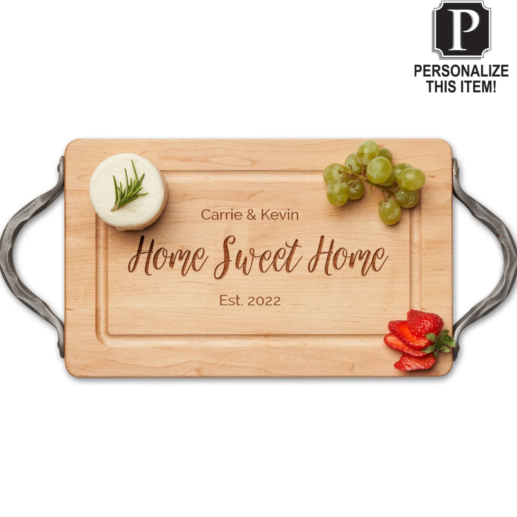 Personalized Wood Cutting + Cheeseboard 13 x 8"-Maple Clearance