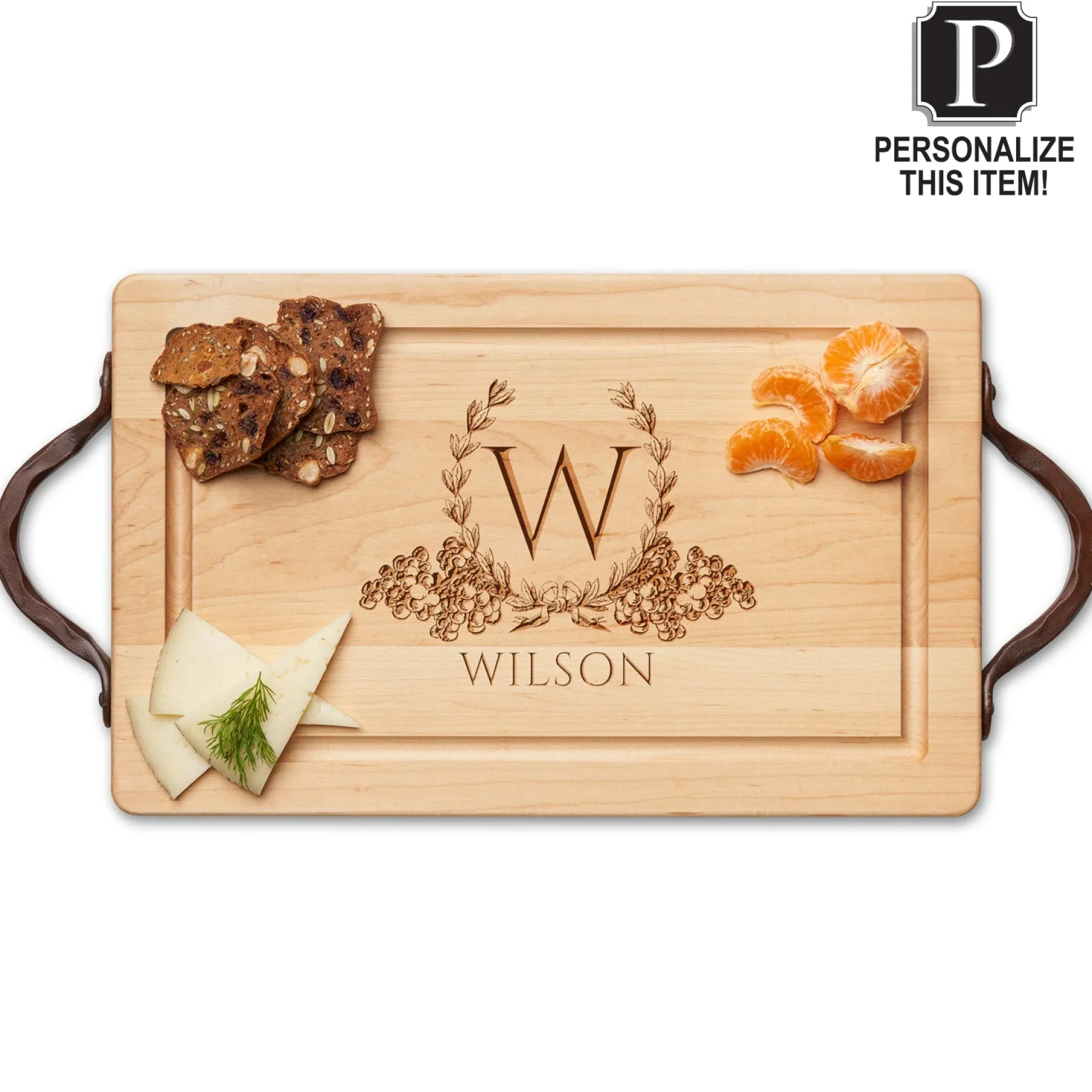 Personalized Wood Cutting + Cheeseboard 16 x 10"-Maple New