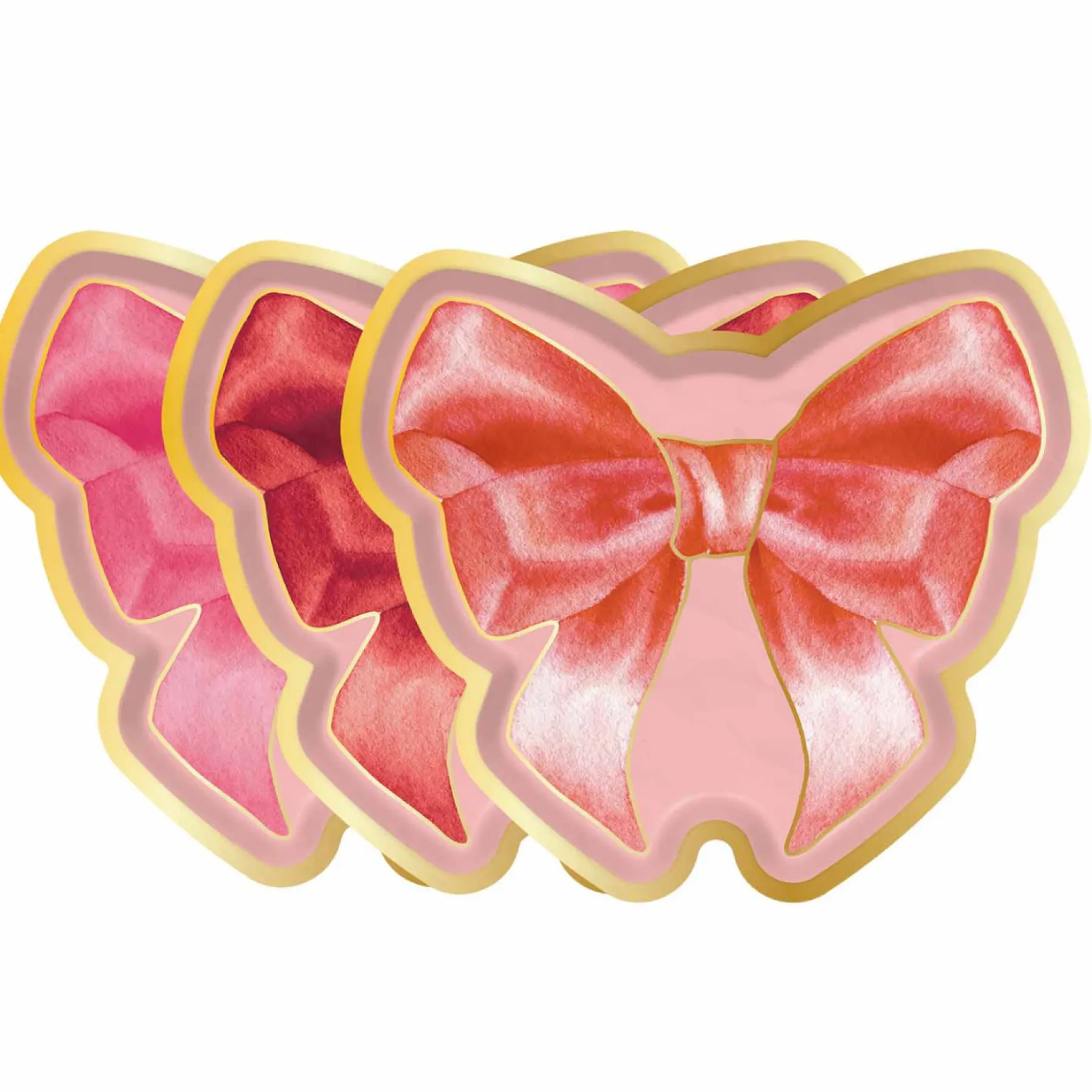 Pink Bows Assorted Die Cut Salad Plates/8pk-Sophistiplate Hot