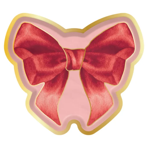 Pink Bows Assorted Die Cut Salad Plates/8pk-Sophistiplate Hot