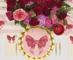 Pink Bows Wavy Dinner Plate/8pk-Sophistiplate Hot