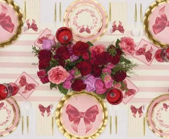 Pink Bows Wavy Salad Plate/8pk-Sophistiplate Clearance