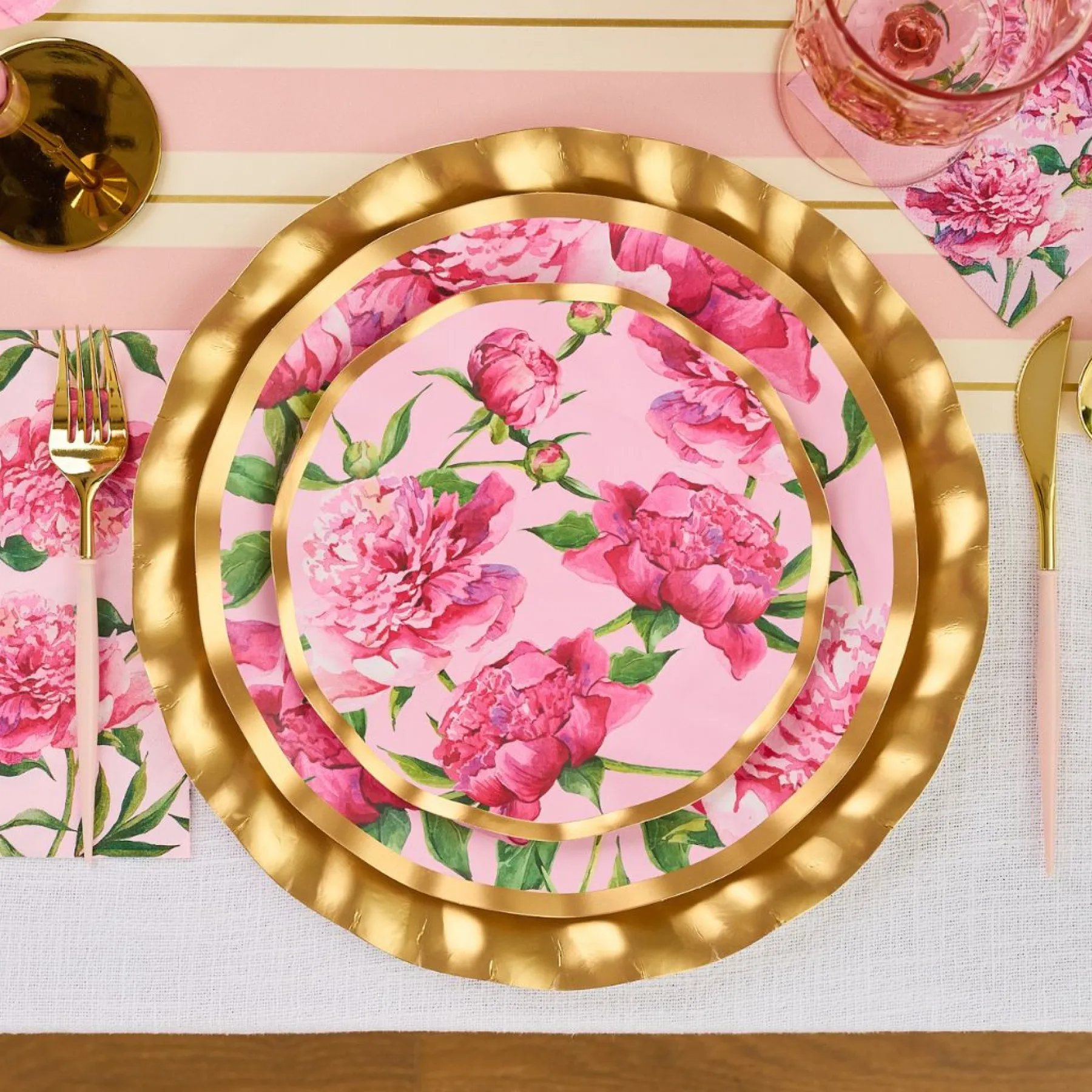 Pink Peonies Table Setting-Sophistiplate Sale