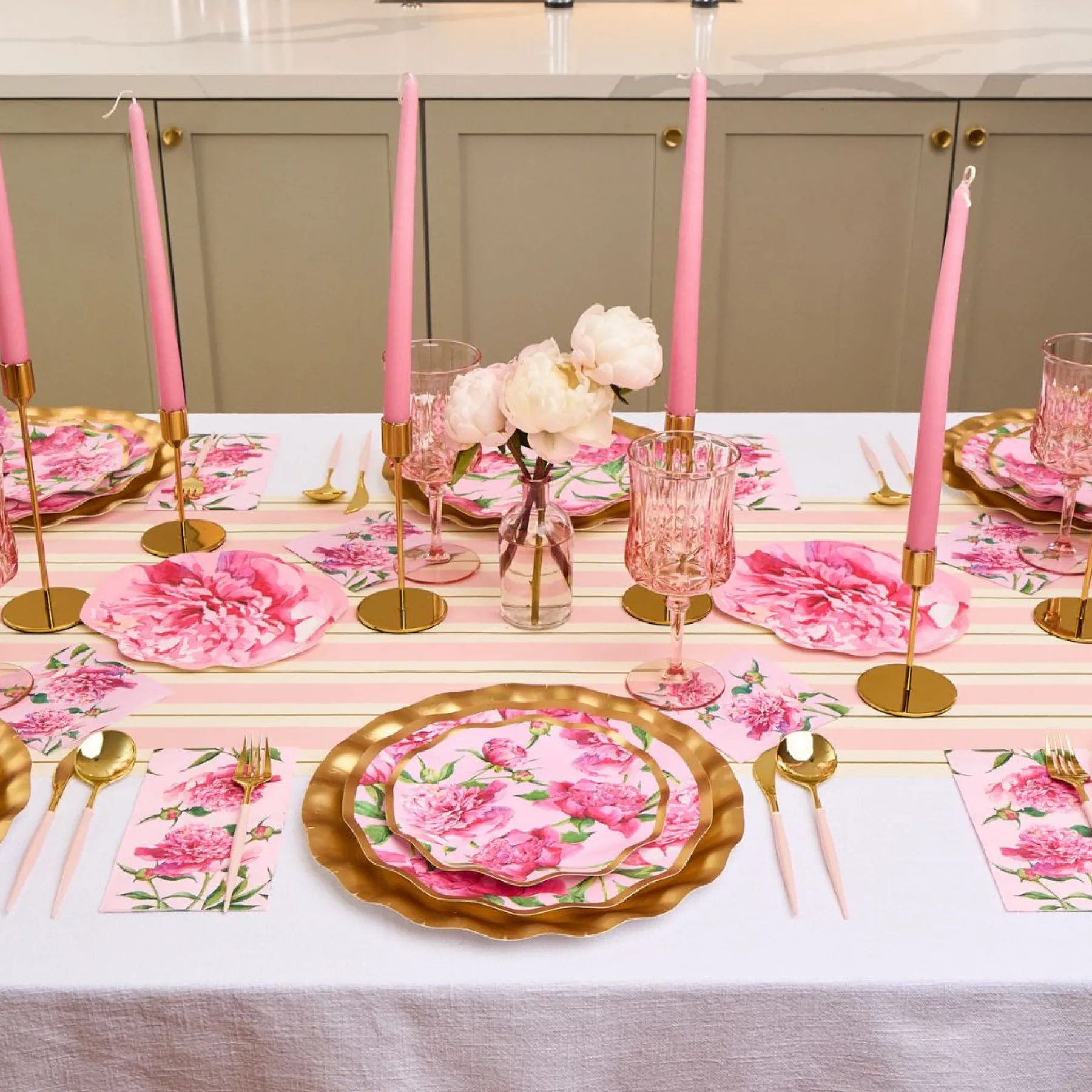 Pink Peonies Table Setting-Sophistiplate Sale