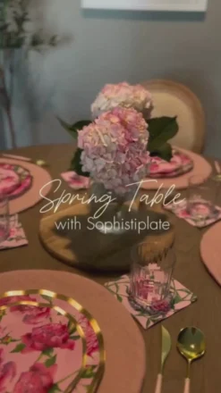 Pink Peonies Table Setting-Sophistiplate Sale