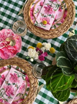 Pink Peonies Table Setting.-Sophistiplate Clearance