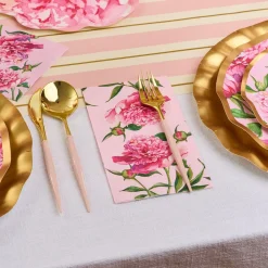Pink Peonies Table Setting.-Sophistiplate Clearance