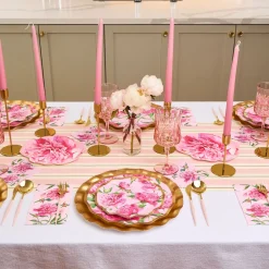 Pink Peonies Table Setting.-Sophistiplate Clearance