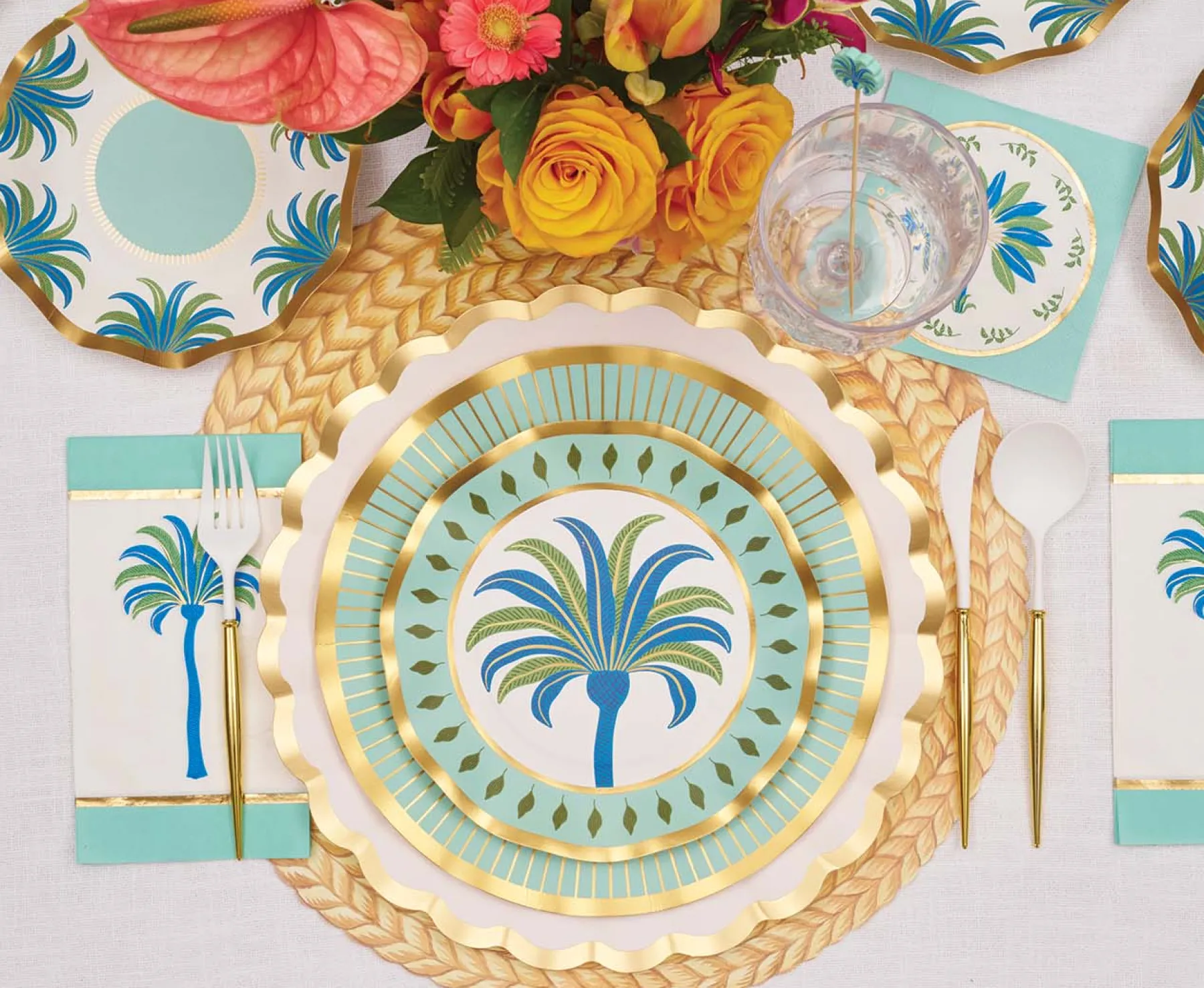 Preppy Palm Salad Plates/8pk-Sophistiplate New