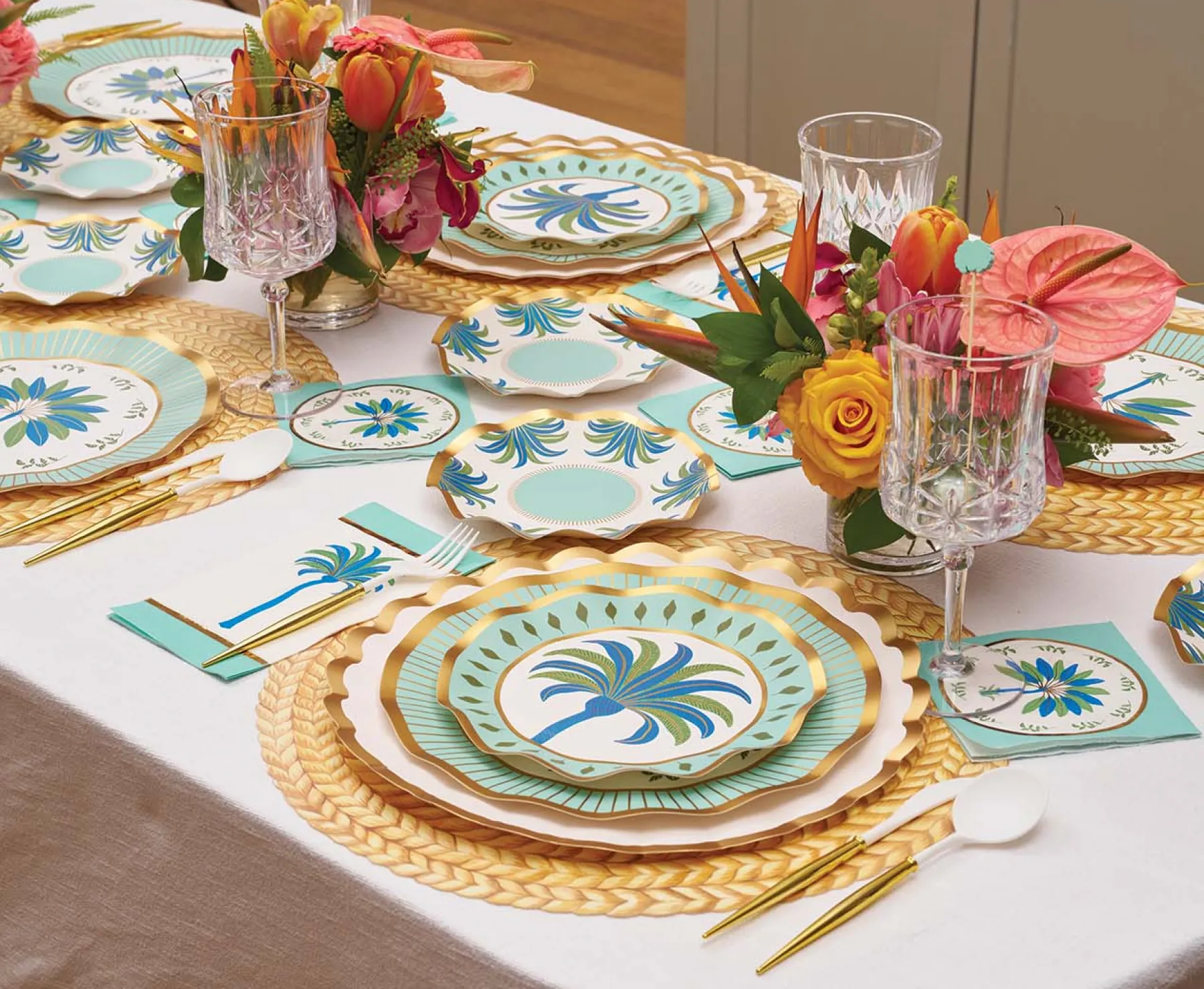 Preppy Palm Salad Plates/8pk-Sophistiplate New