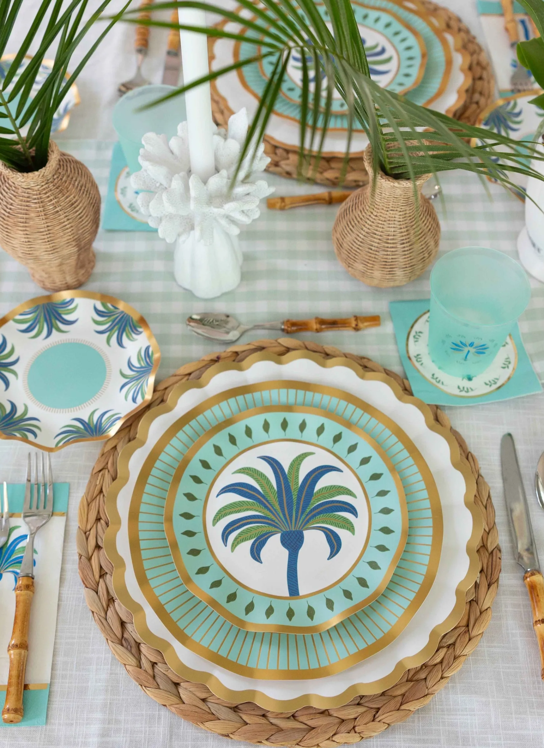 Preppy Palm Salad Plates/8pk-Sophistiplate New