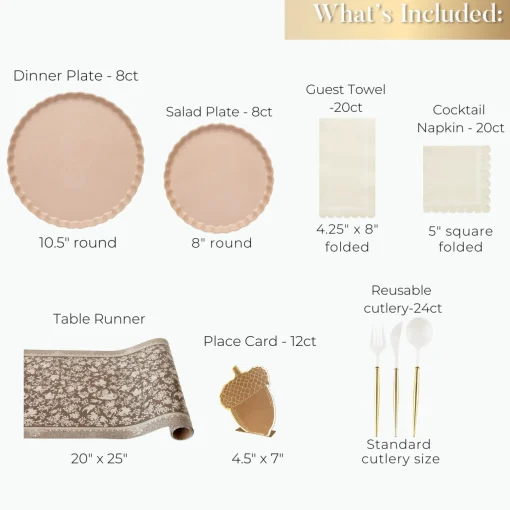 Royal Peacock Table Setting - Brown & Cream-Sophistiplate Online