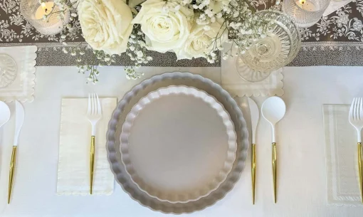 Royal Peacock Table Setting - Brown & Cream-Sophistiplate Online