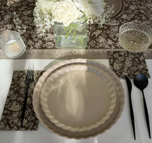 Royal Peacock Table Setting - Brown-Sophistiplate Online