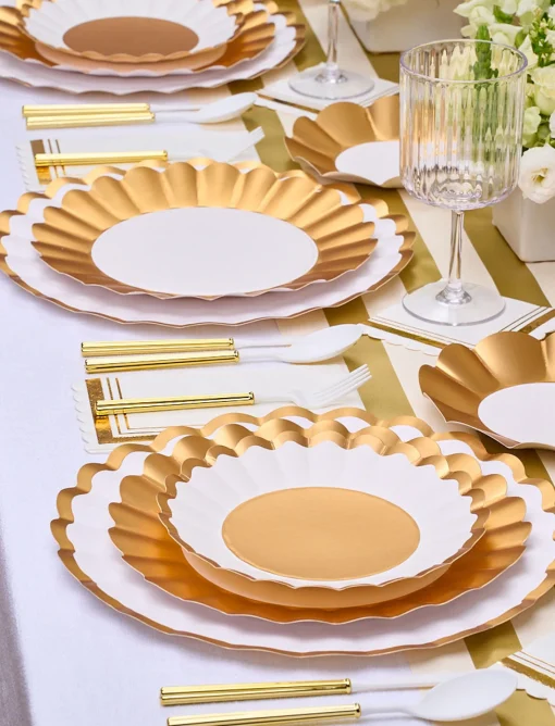 Salad Plate Gold & White/8 pkg-Sophistiplate Best