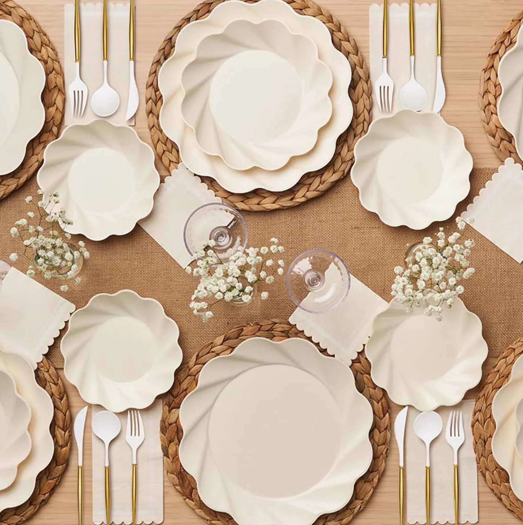 Simply Eco Compostable Table Setting - Cream-Sophistiplate Online