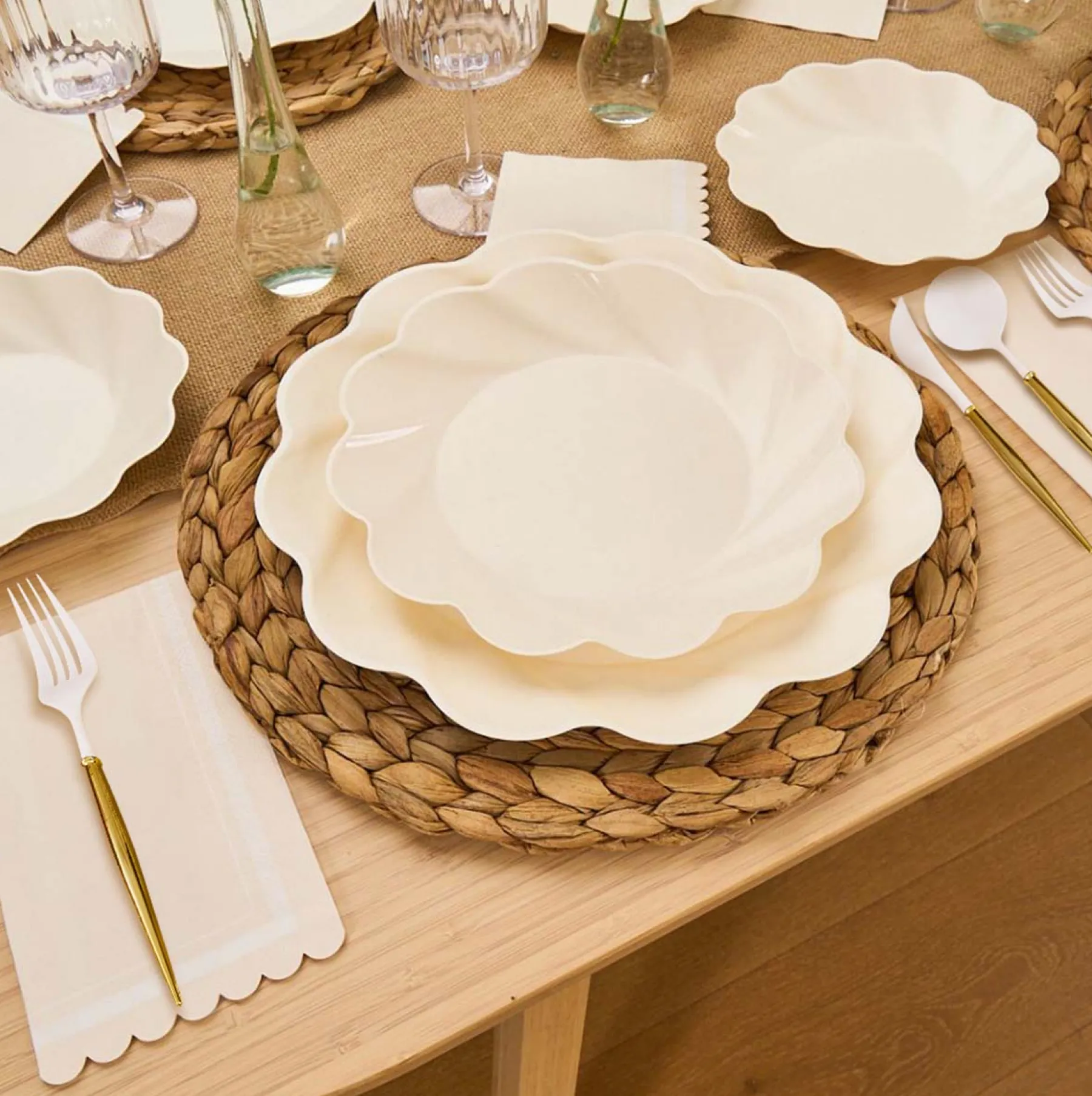 Simply Eco Compostable Table Setting - Cream-Sophistiplate Online