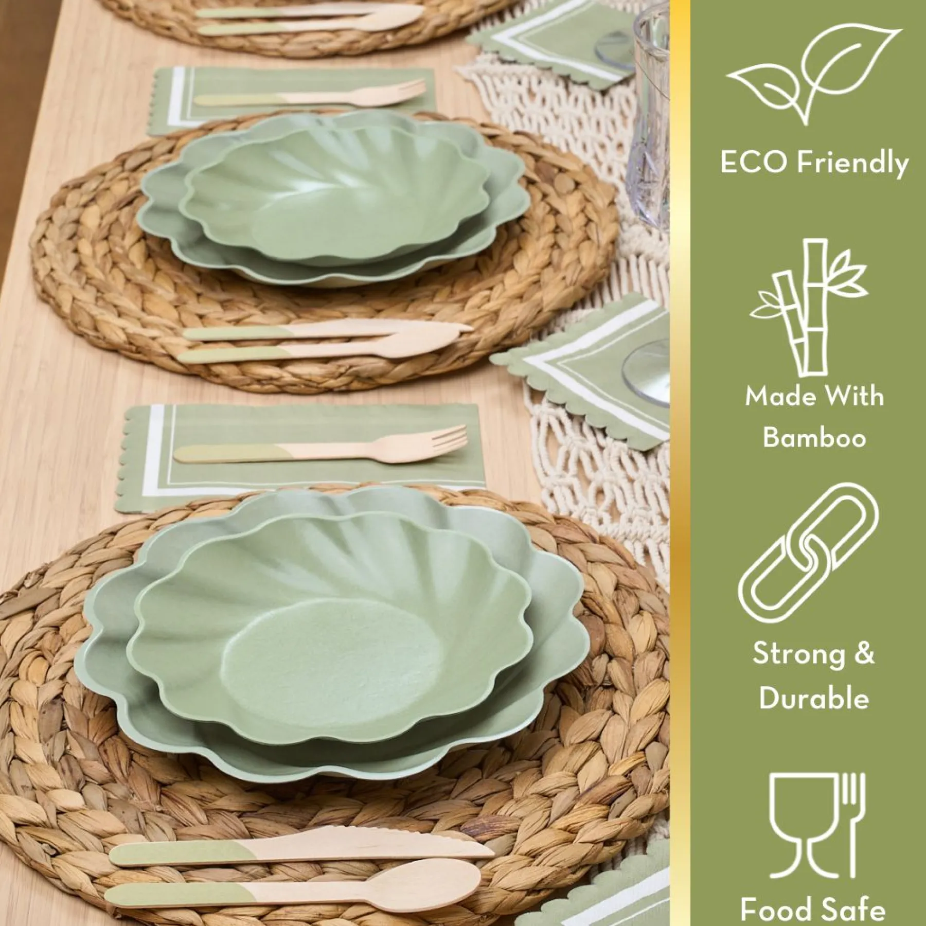Simply Eco Extra Large Plate- Sage/8pk-Sophistiplate Best