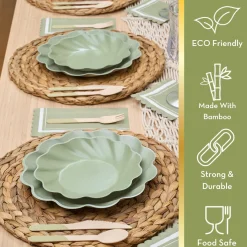 Simply Eco Salad Plate- Sage/8pk-Sophistiplate Fashion