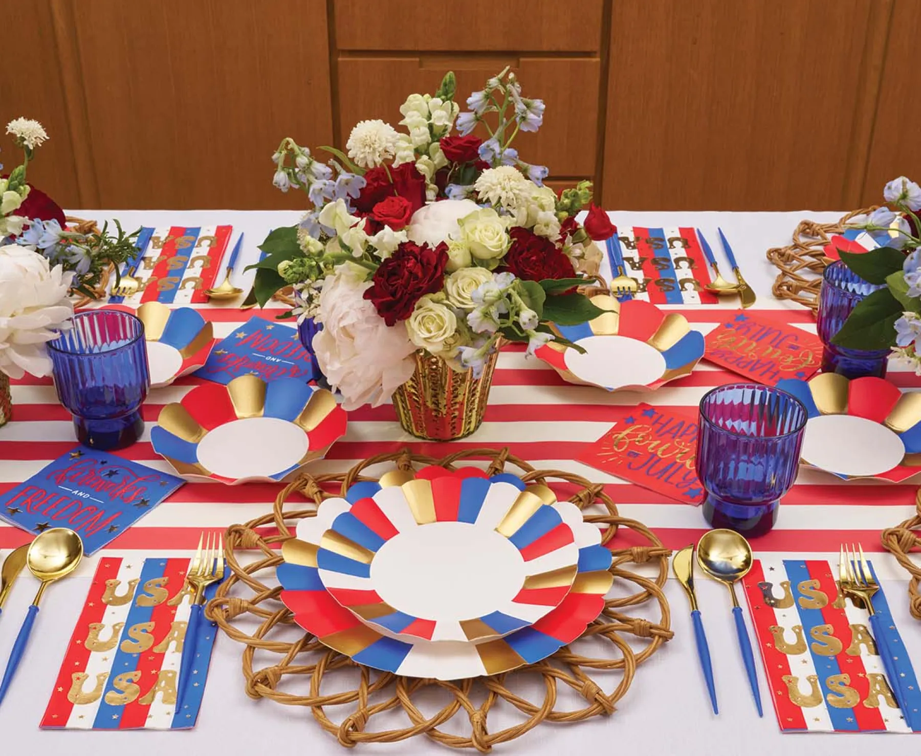 The Ultimate 4th of July Tablescape: Modern Patriotic-Sophistiplate LLC Clearance