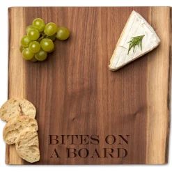 Walnut Square Live Edge Board | Bites on a Board | 12 x 12"-Maple Online