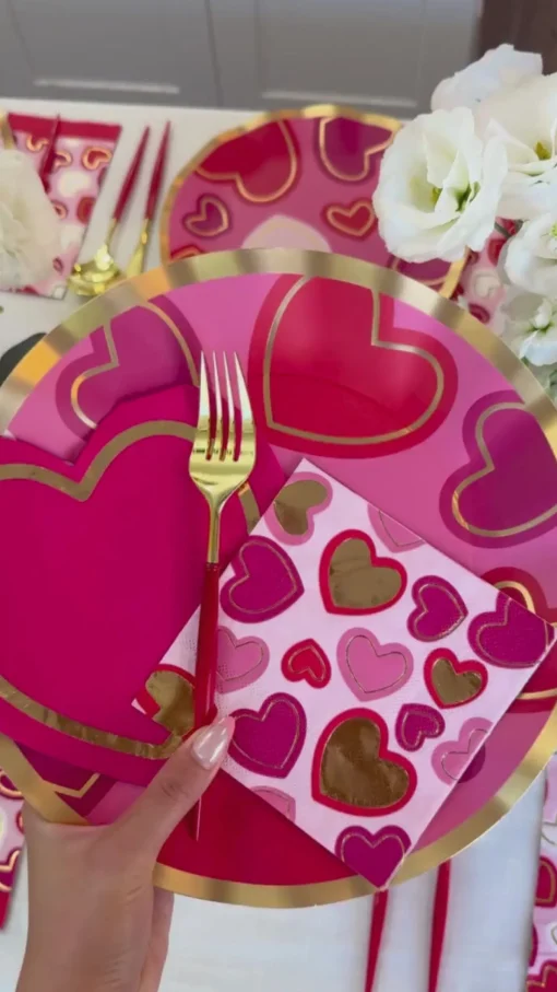 Wavy Dinner Plate Love Notes/8 pkg-Sophistiplate Fashion