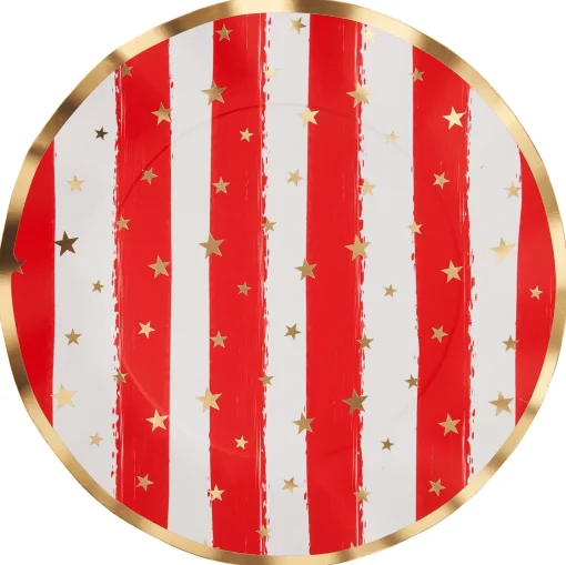 Wavy Dinner Plate Patriotic Confetti/8ct-Sophistiplate New