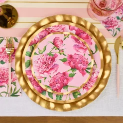 Wavy Dinner Plate Pink Peonies - 8pkg-Sophistiplate Discount