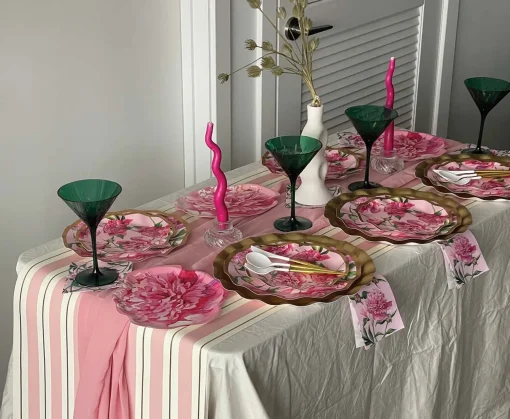 Wavy Dinner Plate Pink Peonies - 8pkg-Sophistiplate Discount