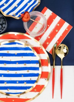 Wavy Salad Plate Patriotic Confetti/8ct-Sophistiplate Clearance