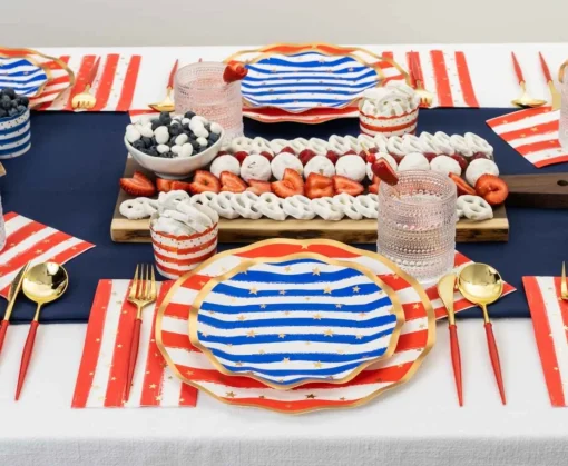 Wavy Salad Plate Patriotic Confetti/8ct-Sophistiplate Clearance