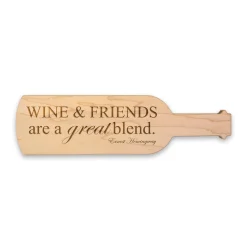 Wine & Friends Are A Great Blend - Wine Bottle Shape Cheeseboard 15 x 4"-Maple Sale