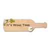 Wine Bottle Shape Cheeseboard | It's Wine Time | 15 x 4"-Maple Fashion