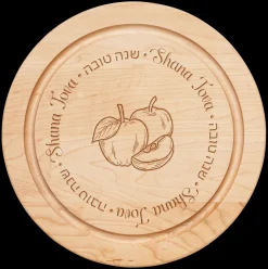 12x12" Round Board - Shana Tova Round Apples-Maple Online